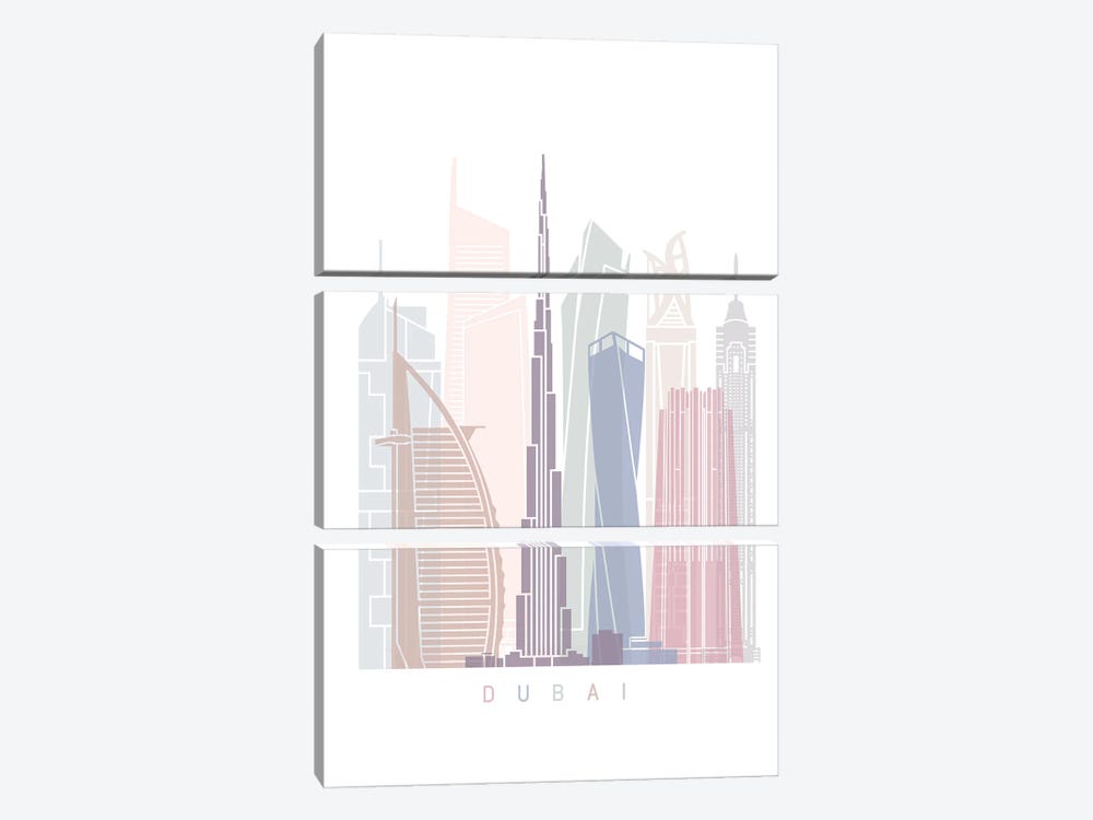 Dubai Skyline by Paul Rommer 3-piece Canvas Print