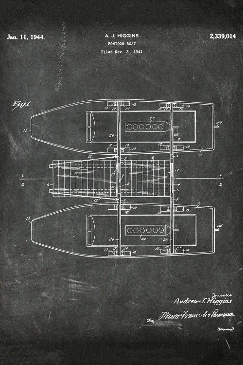 Pontoon Boat Patent I by Paul Rommer wall art
