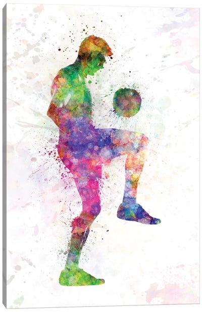 Man Soccer Football Player I Canvas Art Print - Soccer Art
