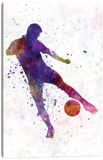 Man Soccer Football Player II Canvas Art Print - Soccer Art