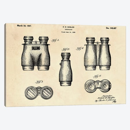 Binoculars Patent II Canvas Print #PUR4721} by Paul Rommer Canvas Print