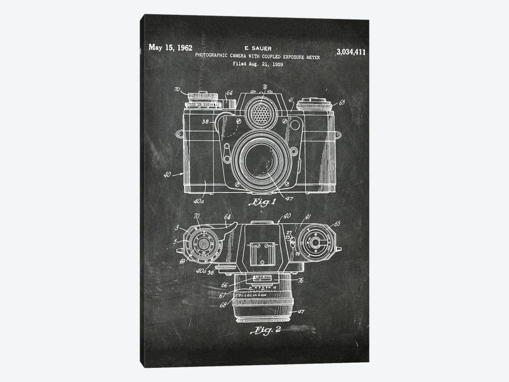 Photographic Camera With Coupled Exposure Meter Patent I by Paul Rommer 1-piece Art Print