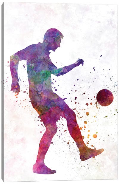 Man Soccer Football Player IV Canvas Art Print - Soccer Art