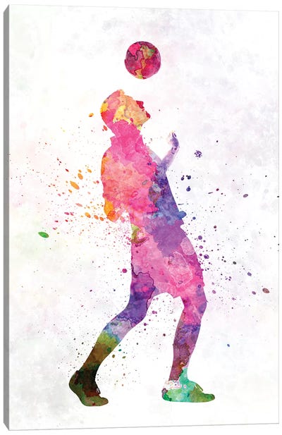 Man Soccer Football Player VI Canvas Art Print - Soccer Art