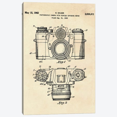 Photographic Camera With Coupled Exposure Meter Patent IV Canvas Print #PUR4773} by Paul Rommer Canvas Artwork