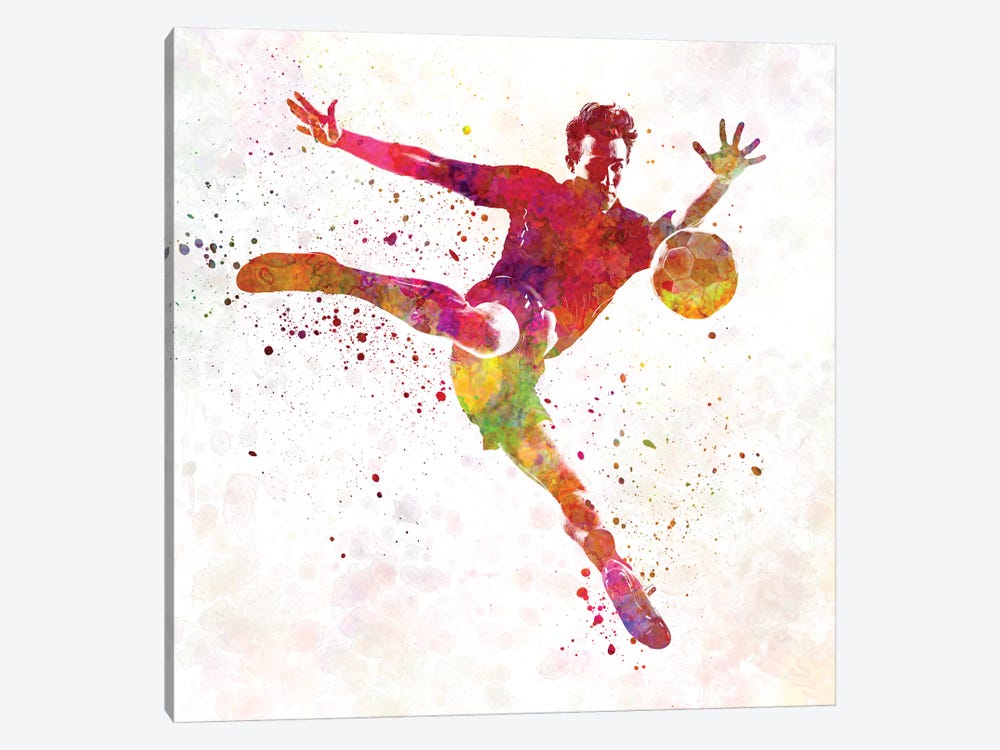 Man Soccer Football Player VIII by Paul Rommer 1-piece Canvas Wall Art