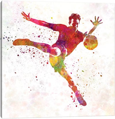 Man Soccer Football Player VIII Canvas Art Print - Soccer Art