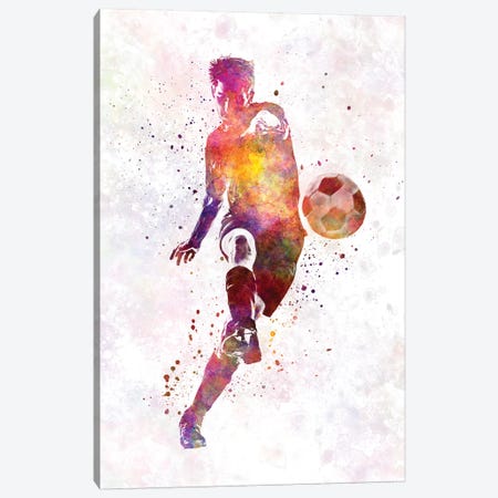 Man Soccer Football Player X Canvas Print #PUR479} by Paul Rommer Canvas Art Print