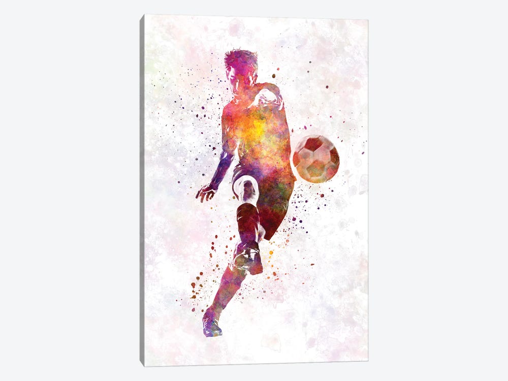 Man Soccer Football Player X by Paul Rommer 1-piece Canvas Wall Art