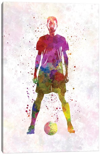 Man Soccer Football Player XI Canvas Art Print - Soccer Art