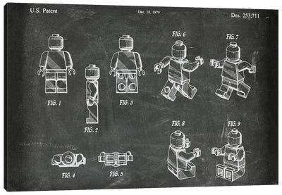 Lego Figure Patent I Canvas Art Print - Building Blocks