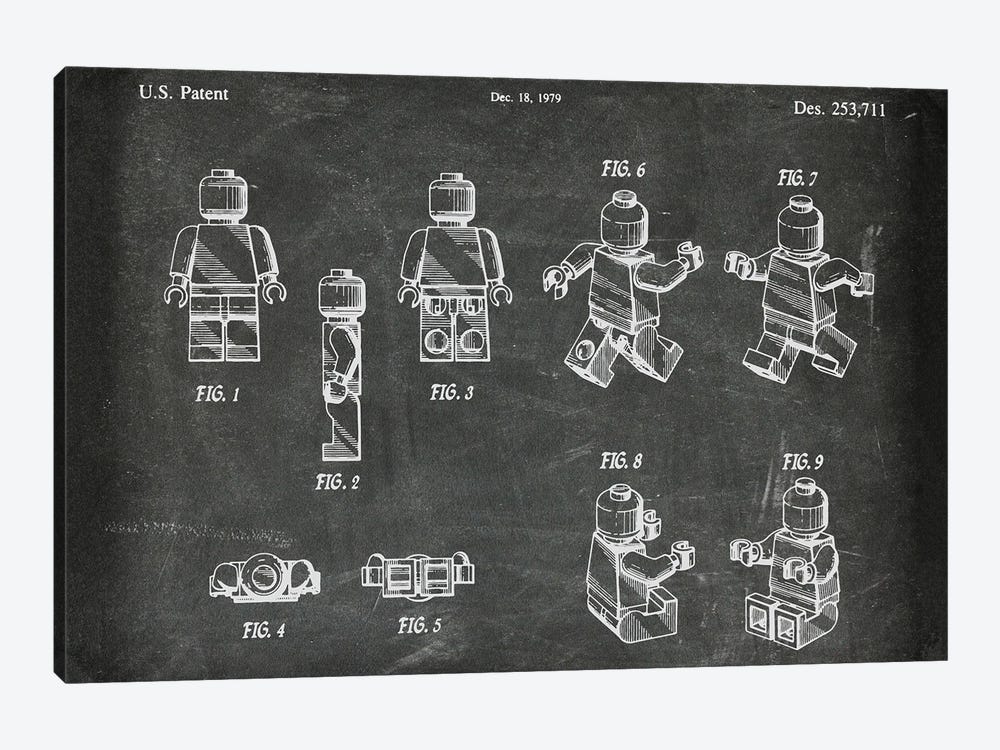 Lego Figure Patent I by Paul Rommer 1-piece Canvas Artwork