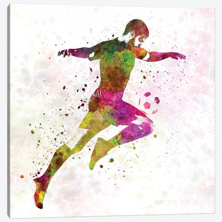 Man Soccer Football Player XII Canvas Print #PUR481} by Paul Rommer Canvas Artwork