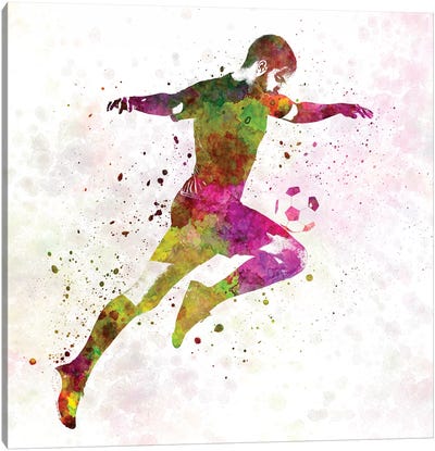 Man Soccer Football Player XII Canvas Art Print - Soccer Art