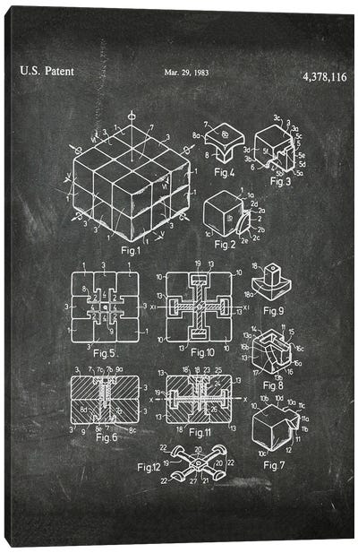Rubik's Cube Patent I Canvas Art Print - Rubik's Cube