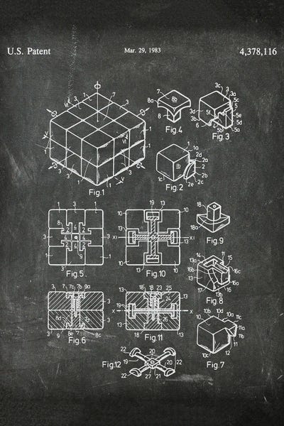 Toys & Collectibles: Rubik's Cube Patent I by Paul Rommer