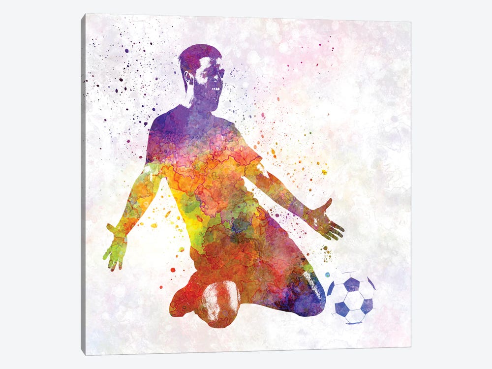 Man Soccer Football Player XIII by Paul Rommer 1-piece Canvas Artwork