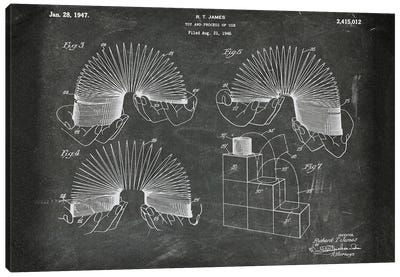 Toy And Process Of Use Patent I Canvas Art Print - Slinky