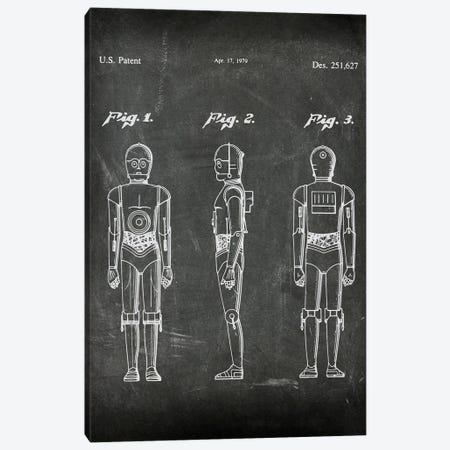 Robot C-3PO Patent I Canvas Print #PUR4834} by Paul Rommer Canvas Wall Art