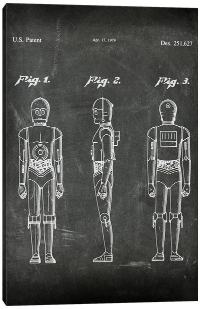 Robot C-3PO Patent I Canvas Art Print - Star Wars
