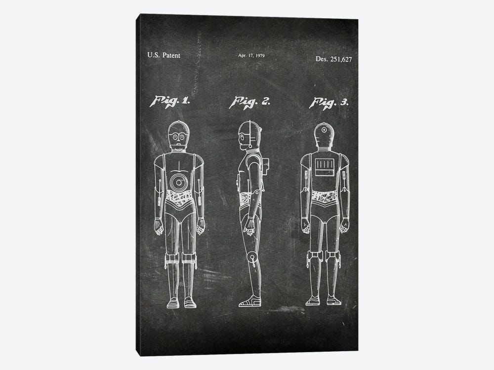 Robot C-3PO Patent I by Paul Rommer 1-piece Canvas Artwork