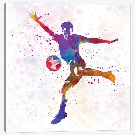 Man Soccer Football Player XIV Canvas Print #PUR483} by Paul Rommer Canvas Artwork