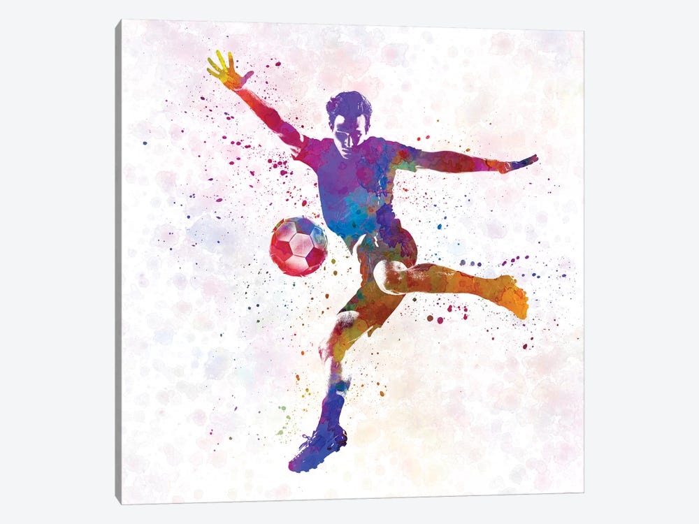 Man Soccer Football Player XIV by Paul Rommer 1-piece Canvas Print