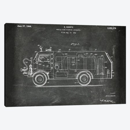Mobile Fire Fighting Apparatus Patent I Canvas Print #PUR4840} by Paul Rommer Canvas Art