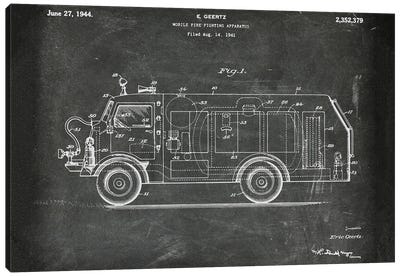 Mobile Fire Fighting Apparatus Patent I Canvas Art Print - Automobile Blueprints