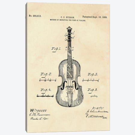 Method Of Improving The Tone Of Violins Patent II Canvas Print #PUR4856} by Paul Rommer Canvas Wall Art