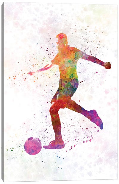 Man Soccer Football Player XVI Canvas Art Print - Soccer Art