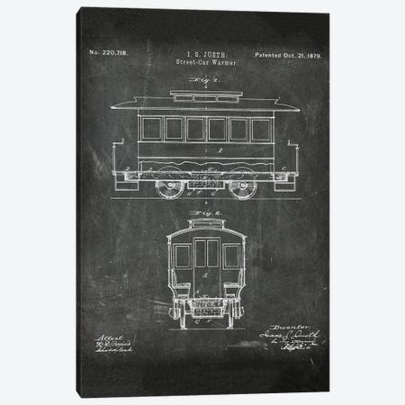 Street-Car Warmer Patent I Canvas Print #PUR4951} by Paul Rommer Canvas Art