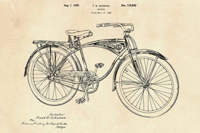 Bicycle Patent III by Paul Rommer canvas print