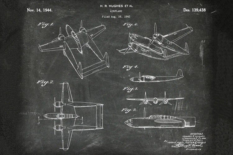 Airplane H R Hughes Patent I