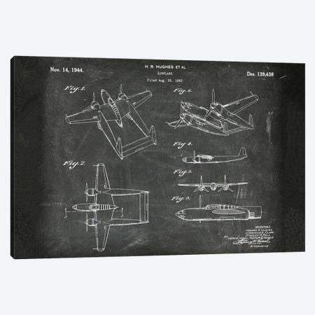 Airplane H R Hughes Patent I Canvas Print #PUR4985} by Paul Rommer Canvas Artwork