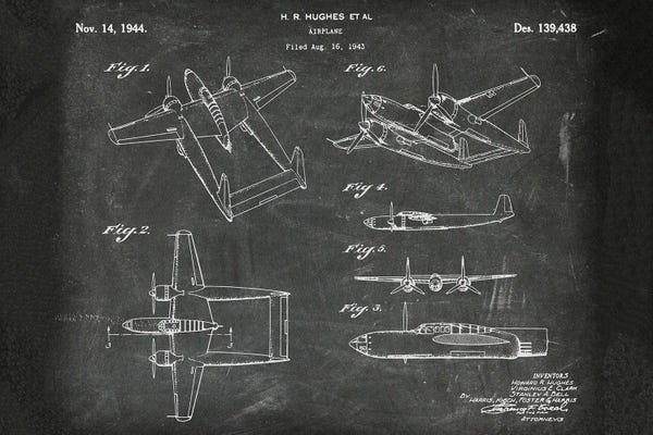 Airplane H R Hughes Patent I