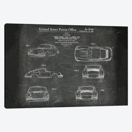 Automobile Porsche Patent II Canvas Print #PUR4991} by Paul Rommer Canvas Wall Art