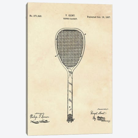 Tennis Racket Patent IV Canvas Print #PUR5000} by Paul Rommer Canvas Print
