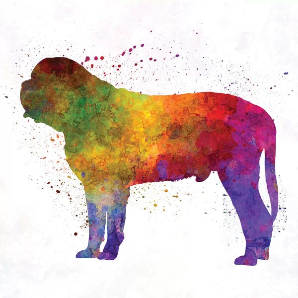 Mastiffs: Mastiff In Watercolor by Paul Rommer