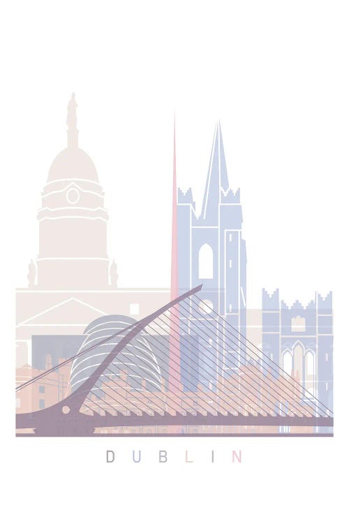 Dublin Skyline Poster by Paul Rommer wall art