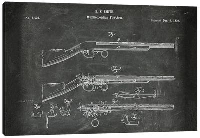 Muzzle-Loading Fire-Arm Patent I Canvas Art Print - Weapon Blueprints