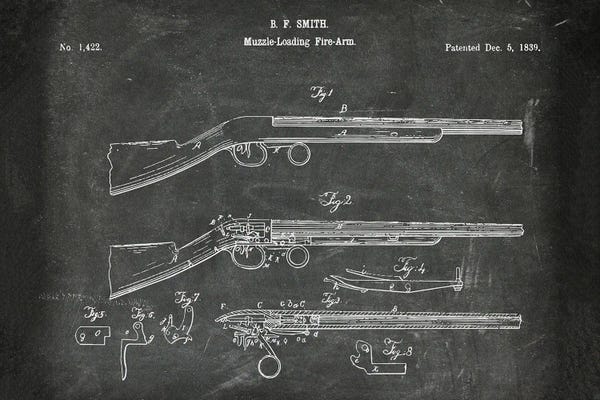 Weapon Blueprints: Muzzle-Loading Fire-Arm Patent I by Paul Rommer