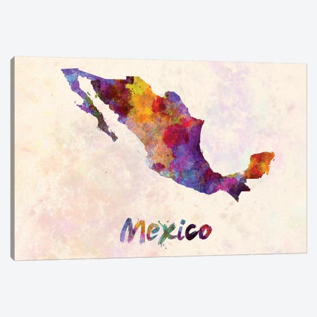 Mexico In Watercolor Canvas Print #PUR503} by Paul Rommer Art Print