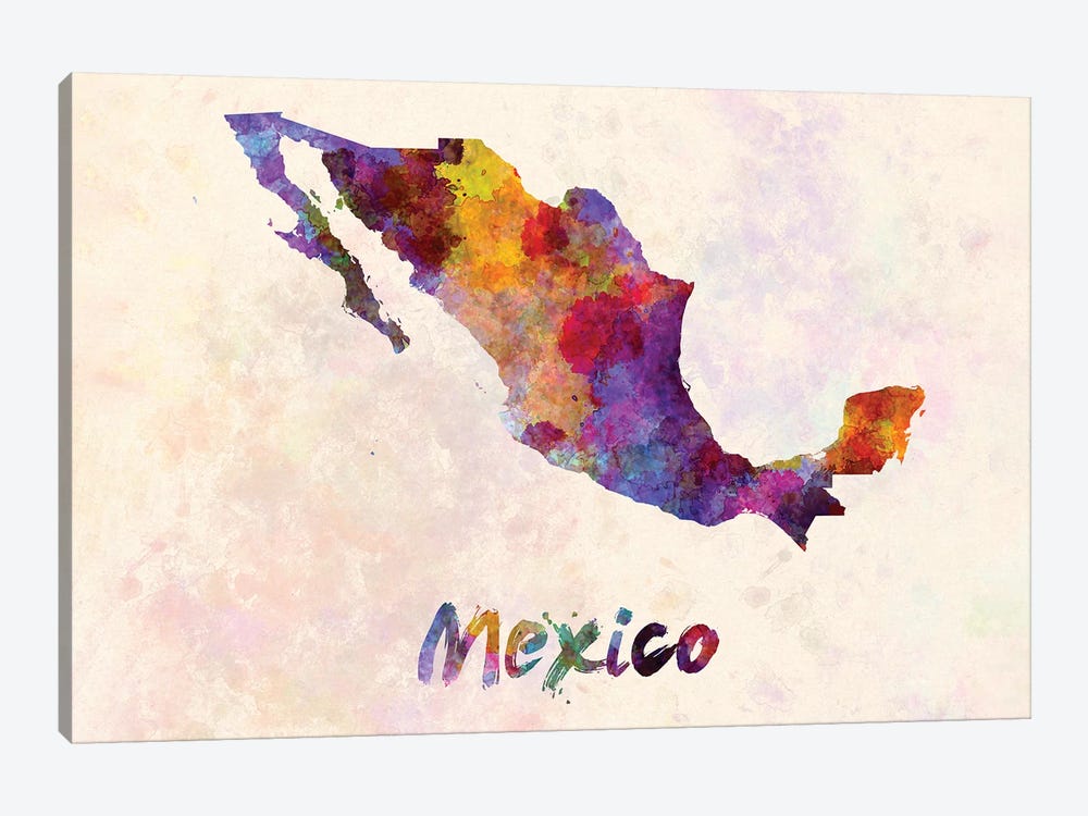 Mexico In Watercolor by Paul Rommer 1-piece Canvas Artwork