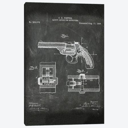 Safety Device For Revolvers Patent I Canvas Print #PUR5056} by Paul Rommer Art Print