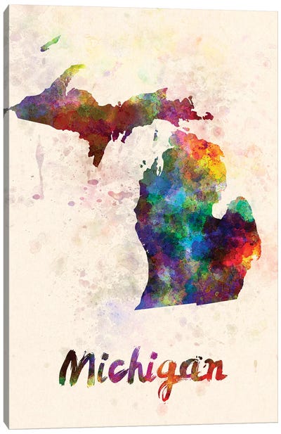 Michigan Canvas Art Print - State Maps