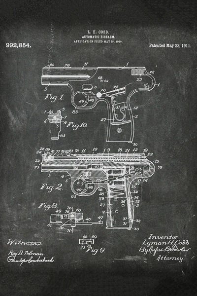 Paul Rommer: Automatic Firearm Patent I by Paul Rommer
