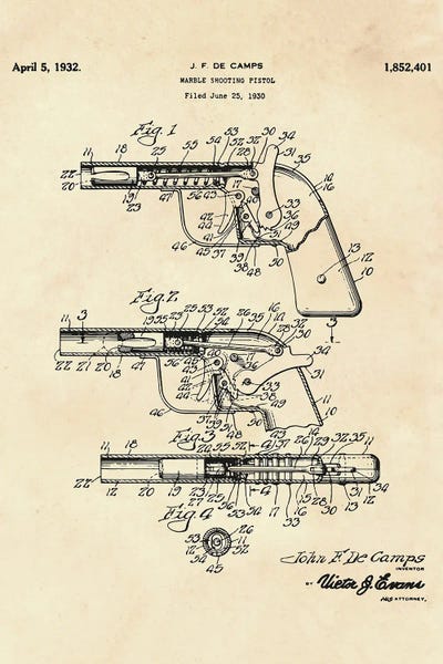 Weapon Blueprints: Marble Shooting Pistol Patent II by Paul Rommer