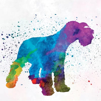 Miniature Schnauzer In Watercolor by Paul Rommer metal wall art