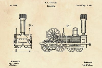 Locomotive Patent XIII by Paul Rommer canvas print